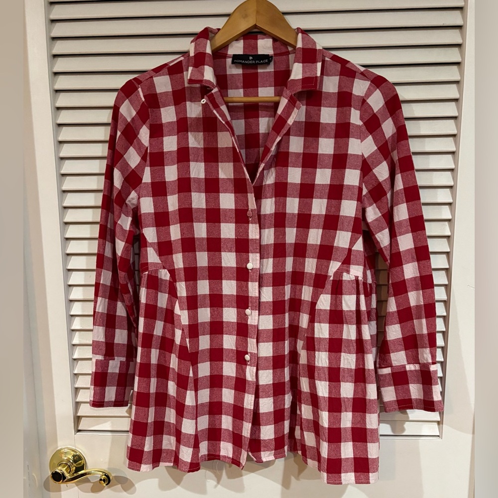 Tuckernuck Pomander Place Red and White Gingham Top, M
